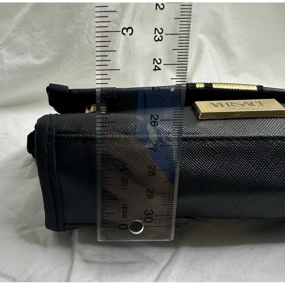 Versace Fragrances Clutch Black Gold Cosmetic Case Pouch